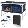 Folding Camping Table with Storage Compartments