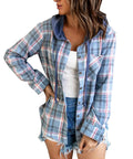 Women's Plaid Flannel Hoodie (Small)