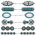 Western Turquoise Hair Clips Southwestern Country Cowgirl Hair Pin for Women Decorative Bobby Pins Western Turquoise Flowers HOWDY COWGIRL Retro Hair Pins Hair Accessories 12 Pack (12Pcs-C)