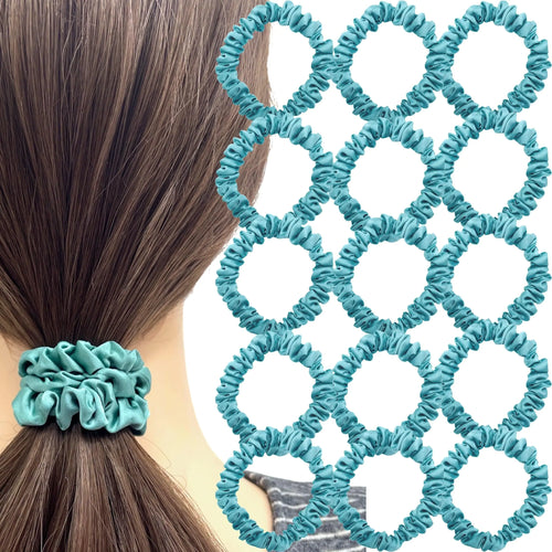15 Pcs Skinny Satin Scrunchies