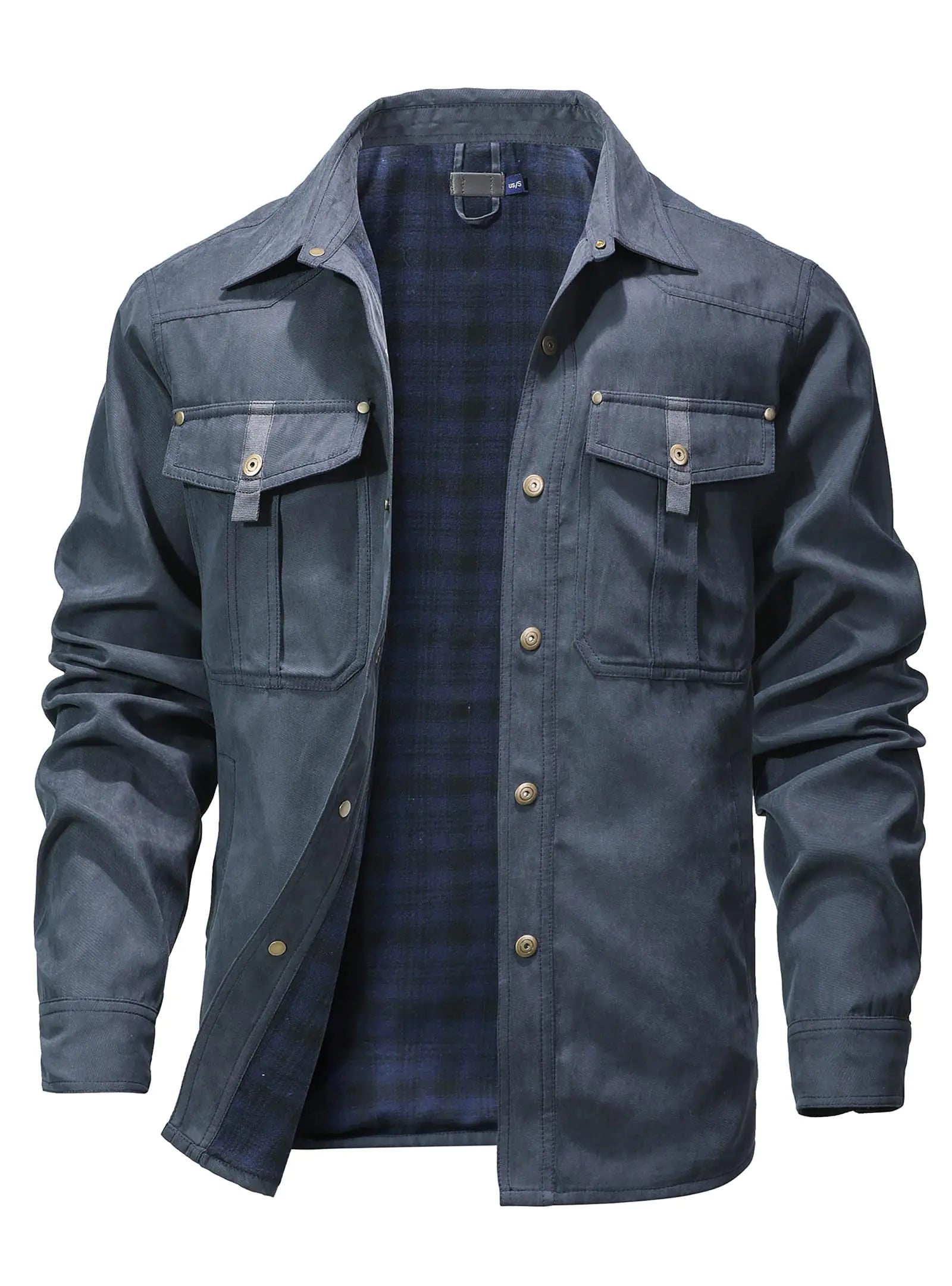 Men's Lined Flannel Shacket (Medium)