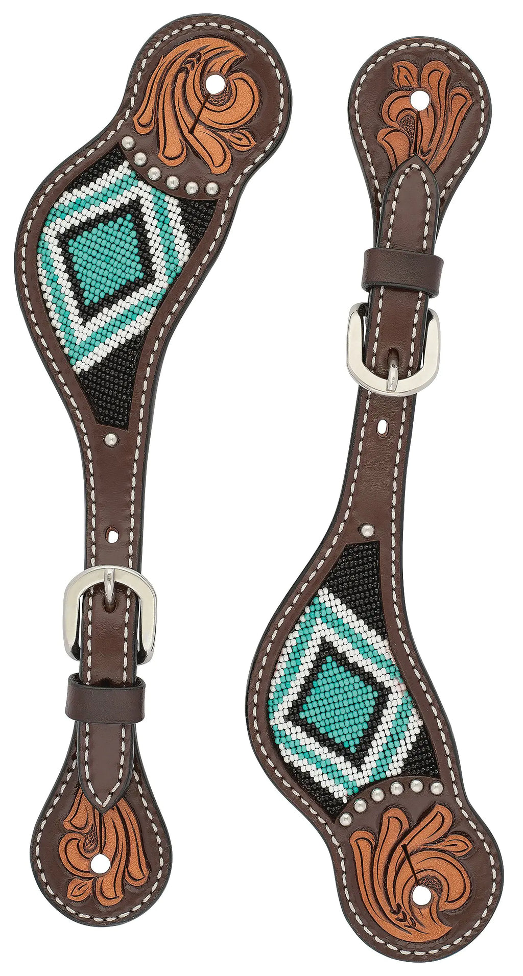 Turquoise Beaded Ladies' Spur Straps