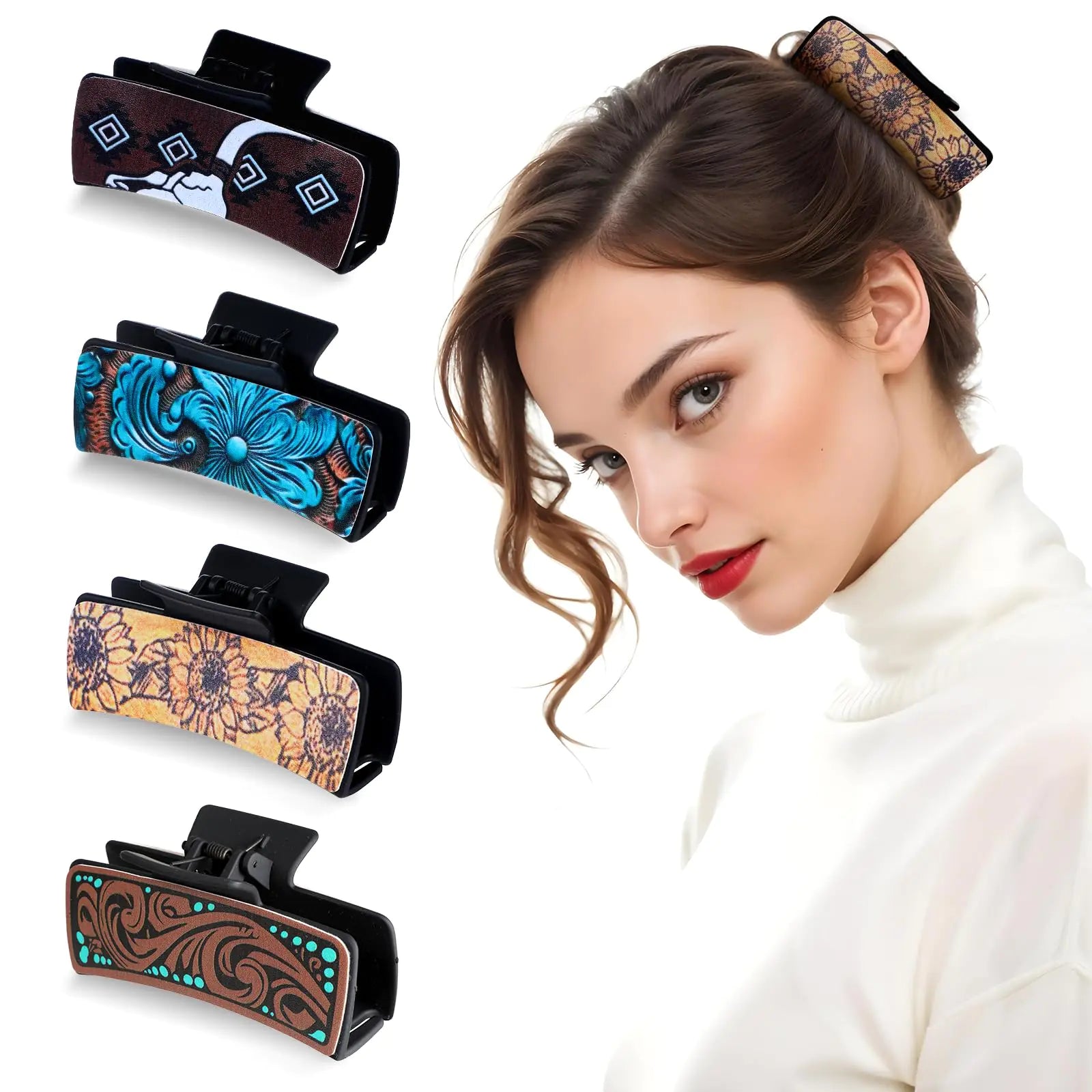 4Pcs Western Hair Clips