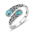 Adjustable Sterling Silver and Turquoise Thumb Ring