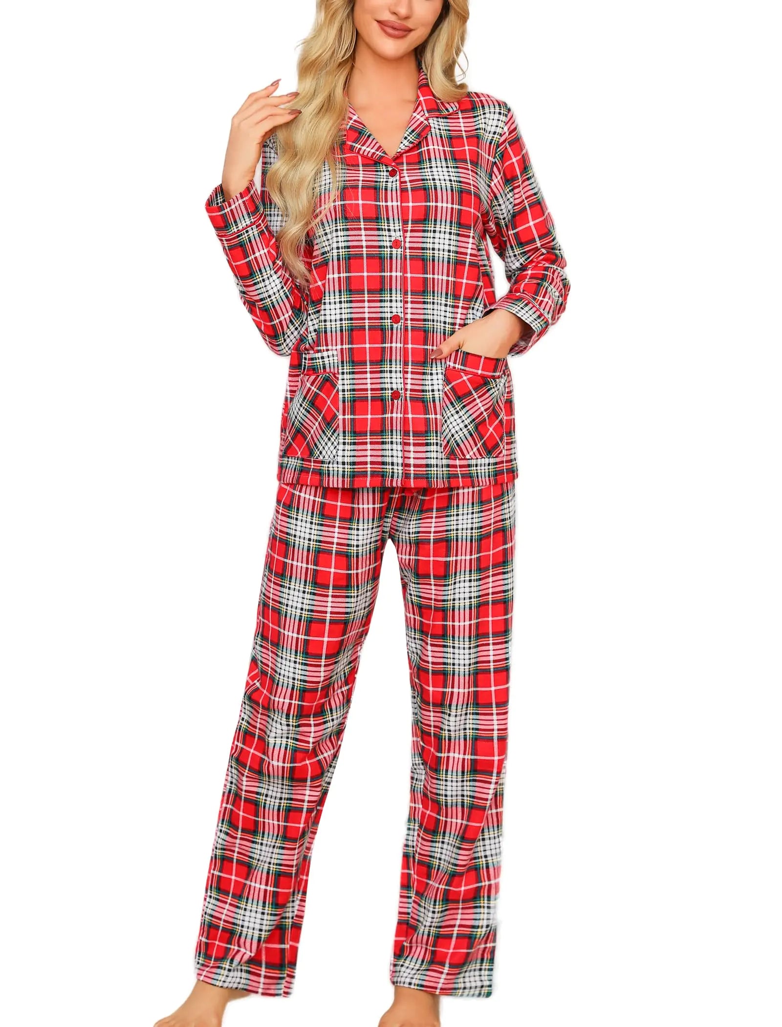 Women's Cotton Flannel Pajamas Set (Large)