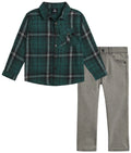 Toddler Boy's Flannel Shirt and Pants Set - 24 Months