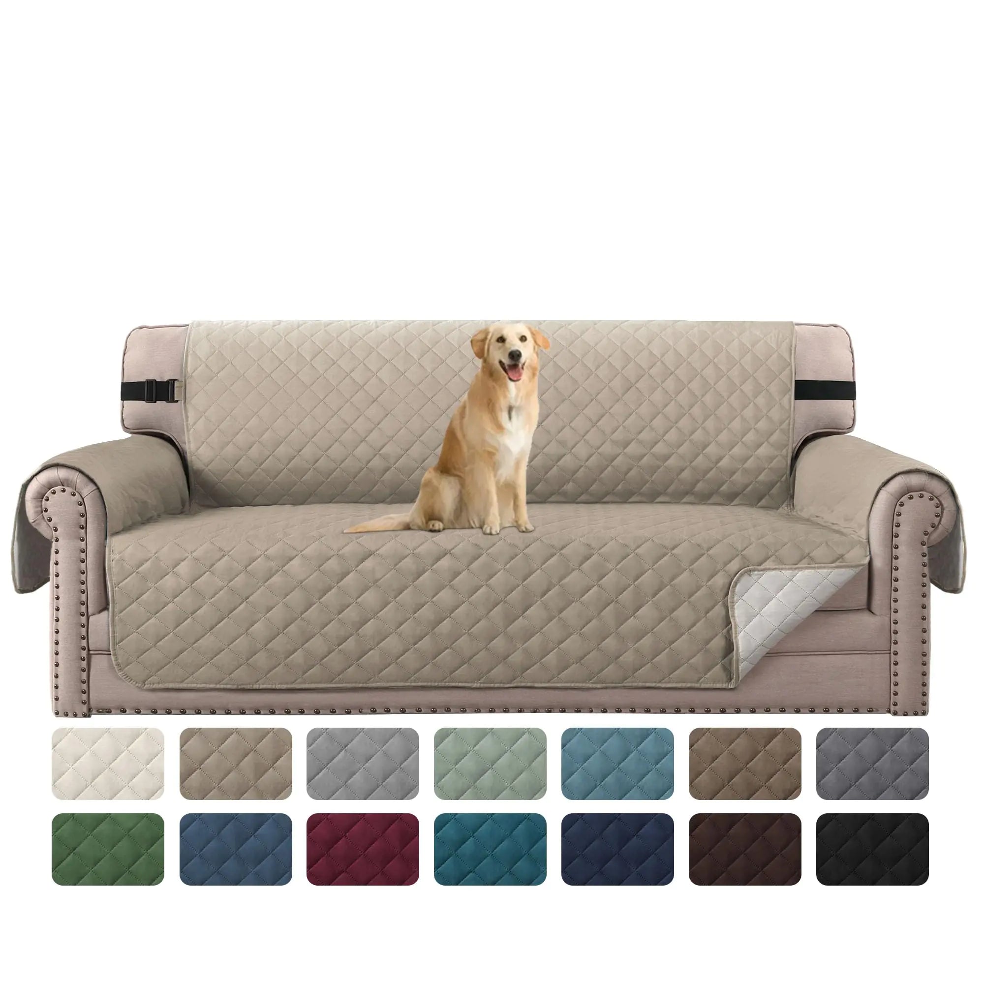 Reversible Sofa Slipcover Couch Cover (Sofa Khaki/Beige)