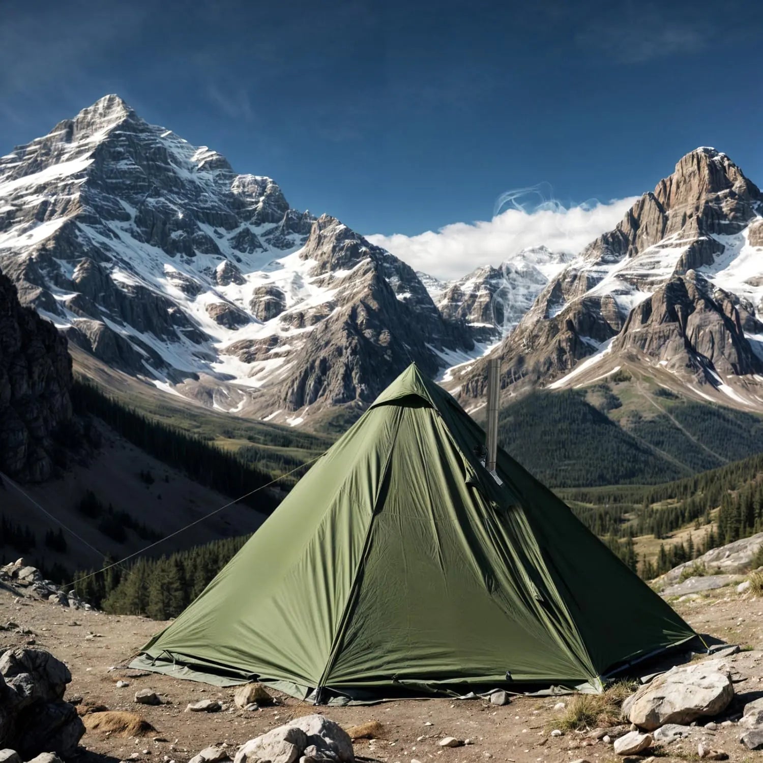 Hot Tent with Wood Stove Jack