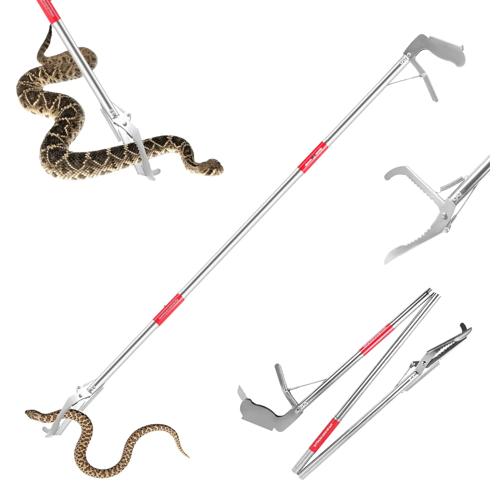 50" Collapsible Stainless Steel Snake Grabber